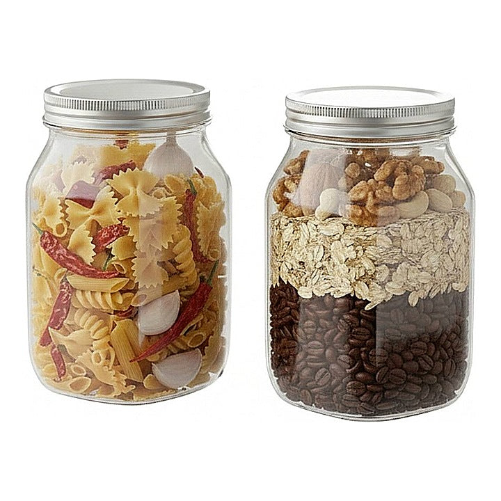 All Time Plastic Crystal Jar Natural - 960 ml 2 Pieces : 1 U