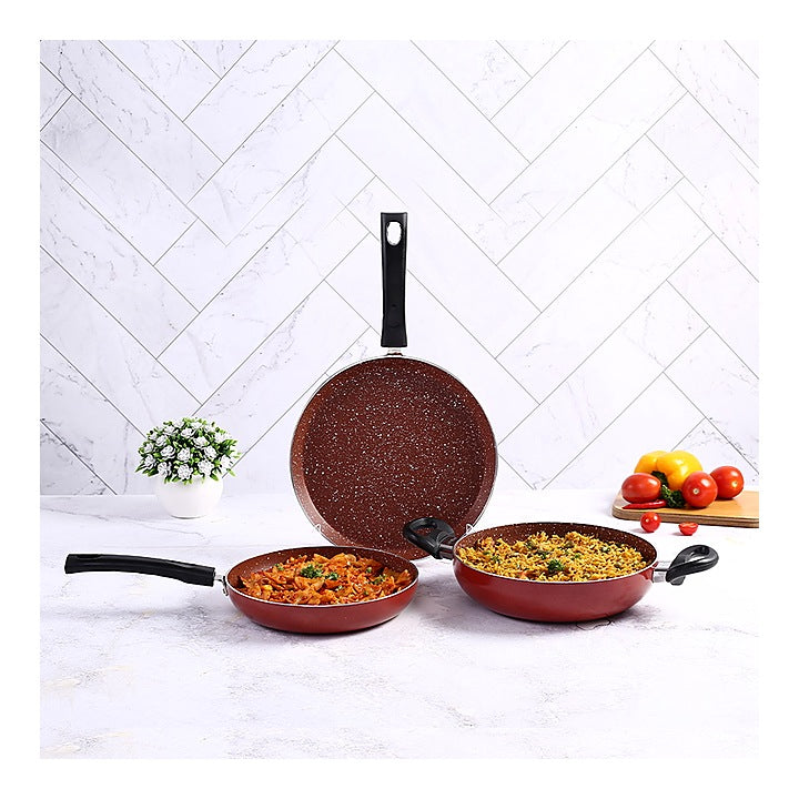 Wonderchef Tivoli Cookware Set (Red) - Set of 3 : 1 Unit