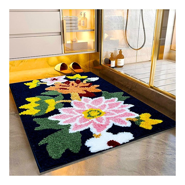 Roseate Nature Microfibre Bath Mat (P1) - Blue : 40x60 cm