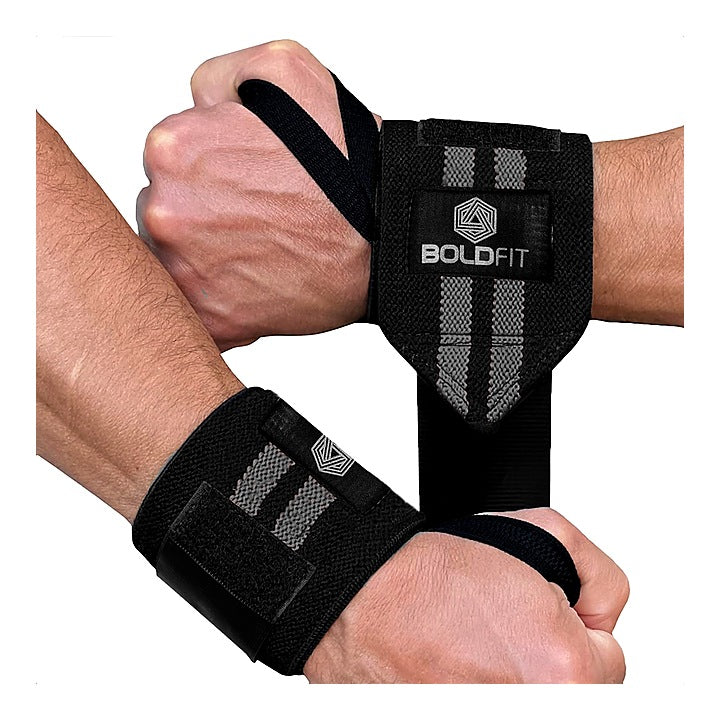 Boldfit Wrist Supporter For Gym Wrist Band - Black Grey : 1 Unit