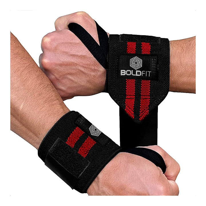 Boldfit Wrist Supporter For Gym Wrist Band - Black Red : 1 Unit