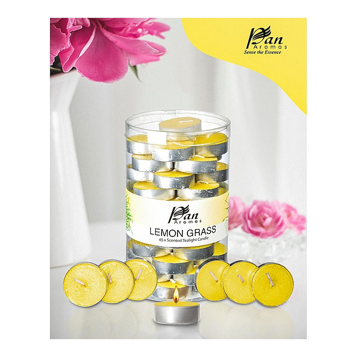 Pan Aromas Scented Tealight Candle Lemon Grass : 45 Pieces