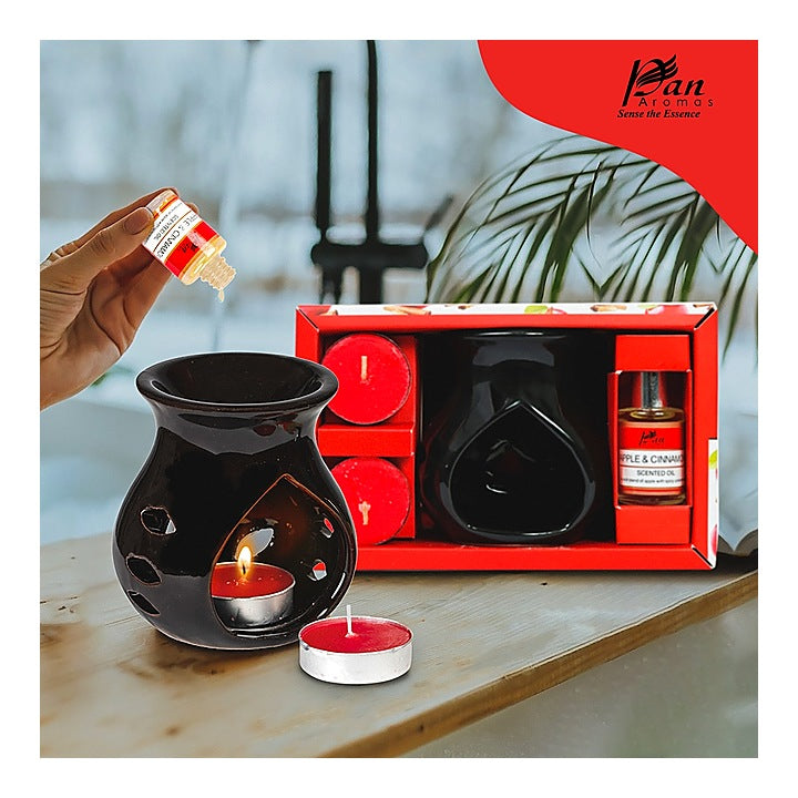 Pan Aromas Burner Oil Tealight Set Apple & Cinnamon : 1 Unit