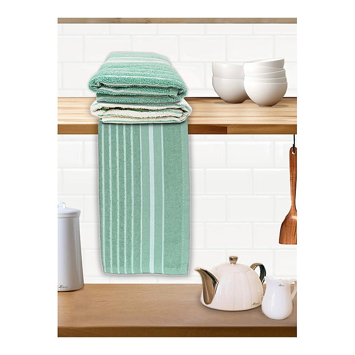 Athom Living Hand Towel Stripes Sea Green - 40x60 cm : Set of 3