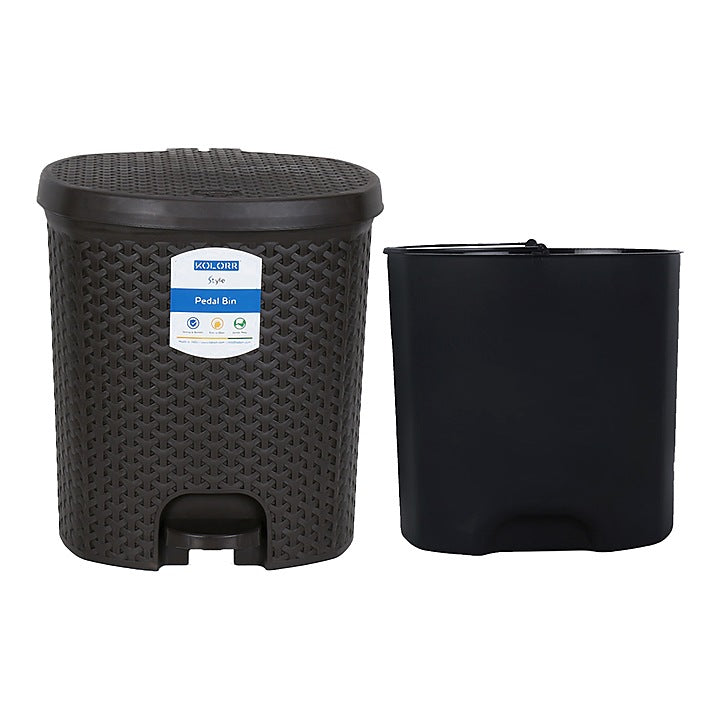 Kolorr Plastic Royal Pedal Bin - Dark Brown (14.1 L) : 1 Unit