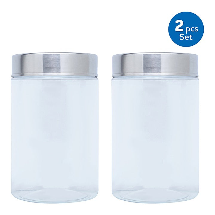 Kolorr Plastic Classic Pet Jar (1400 ml) - Set Of 2 : 1 Unit