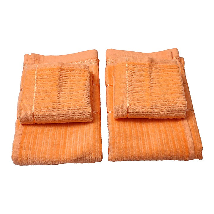 EW Merry Towel Combo 400 GSM - Peach : 2 Hand Towels + 2 Face Towels