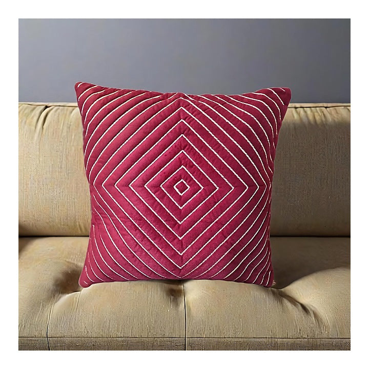 VAA Diamond Cushion Cover - Maroon (40x40 cm) : 1 Unit