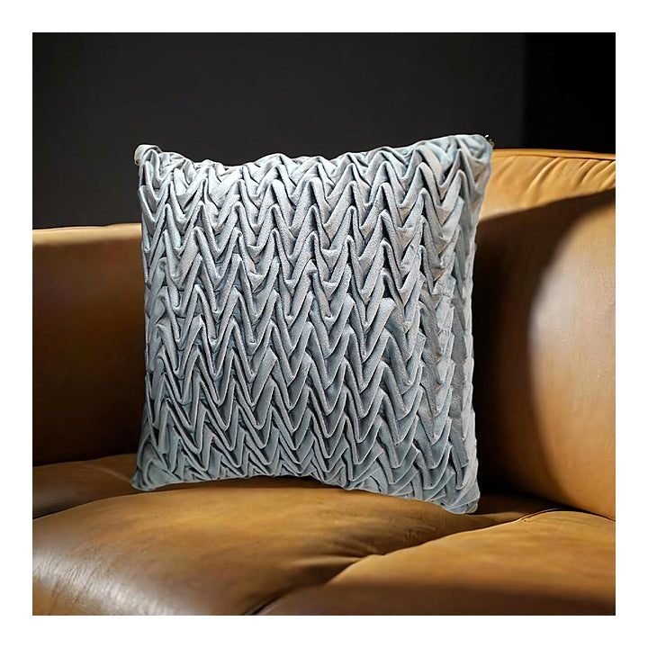 VAA Smocking Wave Cushion Cover - Grey (40x40 cm) : 1 Unit