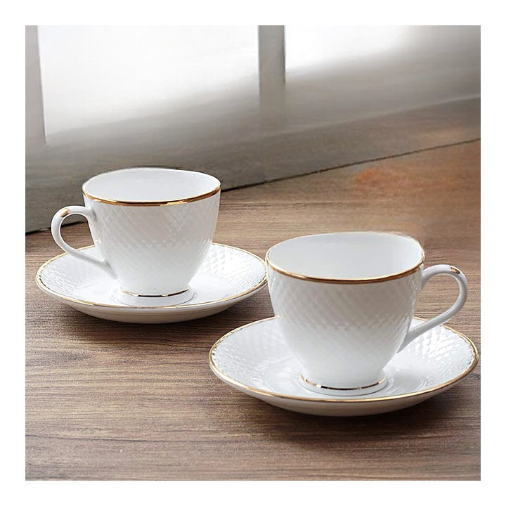 Femora Ceramic Gold Line Cup & Saucer Set (200 ml) : 2 N