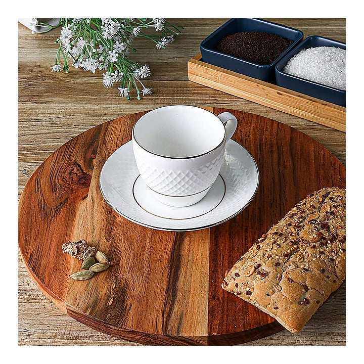 Femora Ceramic Double Gold Line Cup & Saucer (200 ml) : 2 N