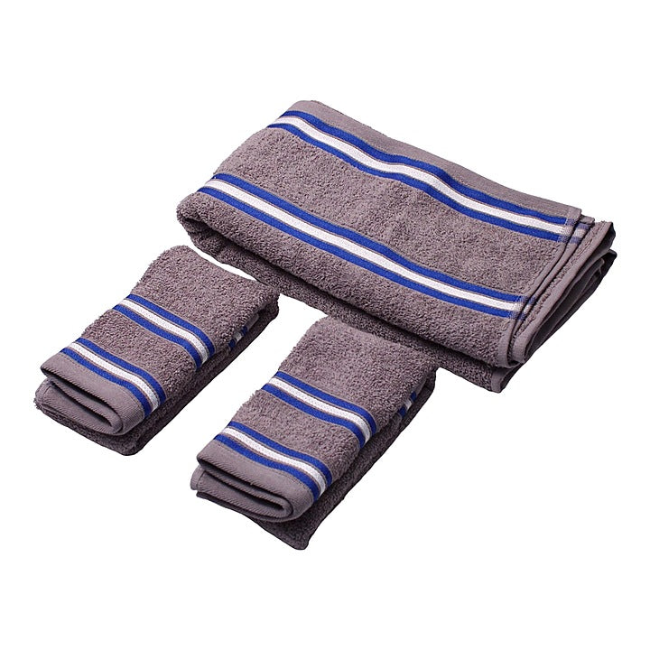 EW Towel Set 400GSM (Grey) - 1 Bath Towel + 2 Hand Towels : 1 Unit