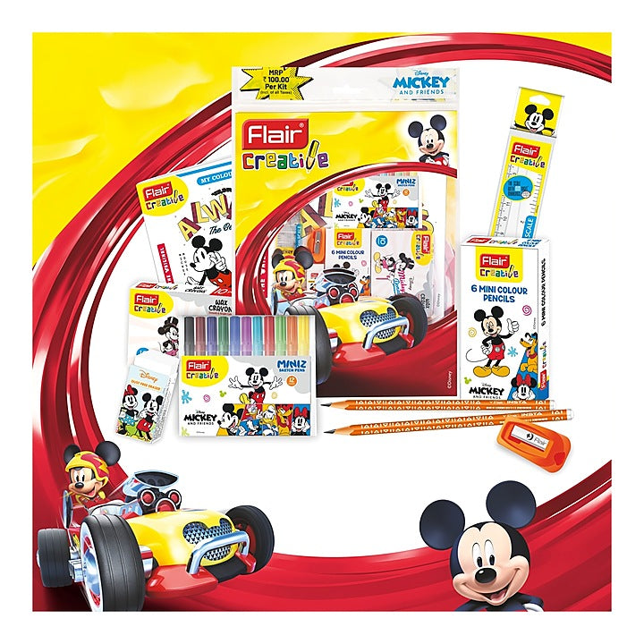 Flair Disney Mickey Stationery Kit - 9 Pieces : 1 Unit