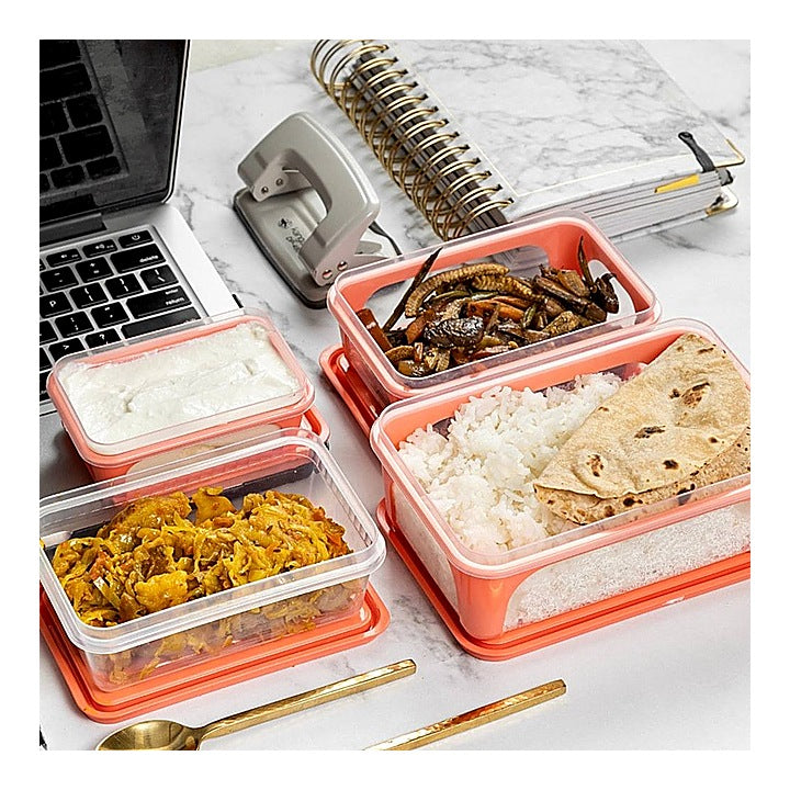 Unica 2K Rectangular Storage Container (Coral) - Set of 4 : 1 Unit