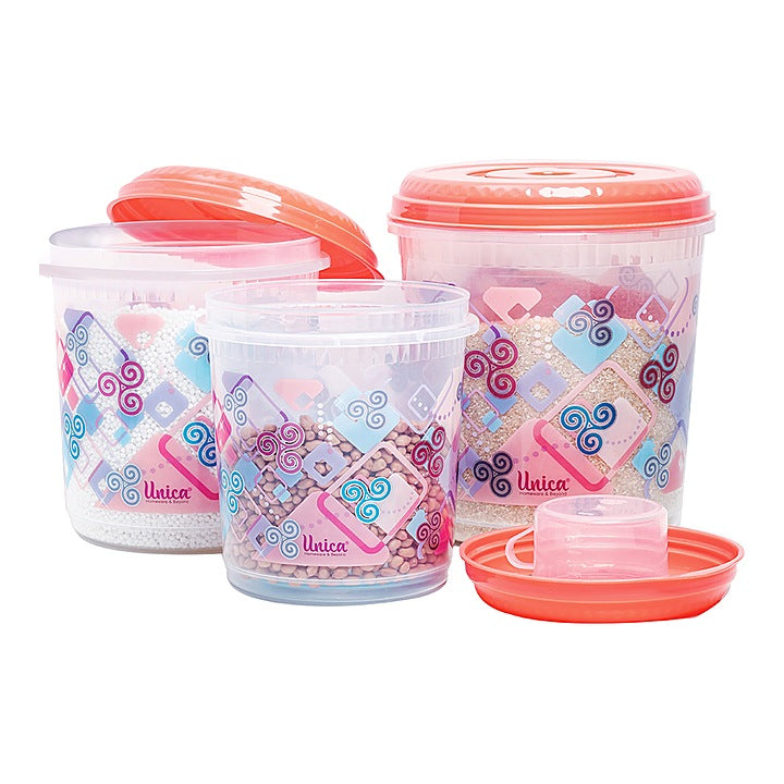 Unica Multipurpose Storage Container (Coral) - Set of 3 : 1 Unit