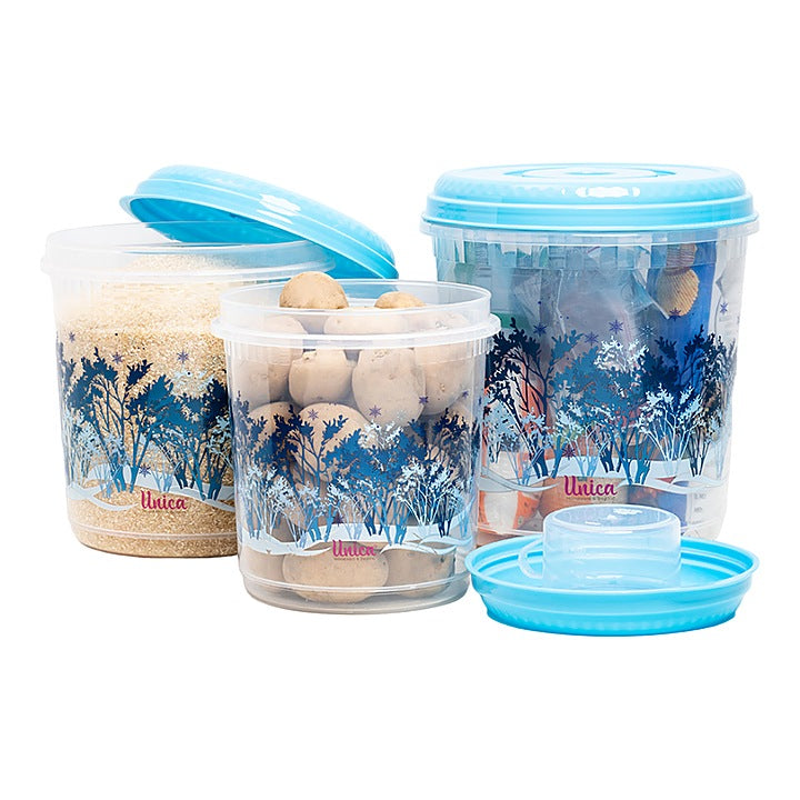 Unica Multipurpose Storage Container (Blue) - Set of 3 : 1 Unit