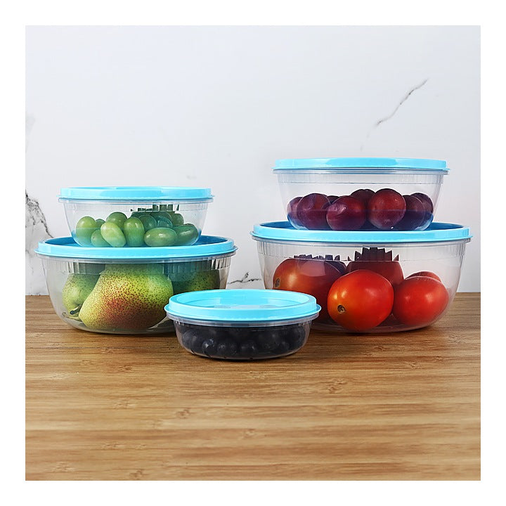 Unica Tenaz Round Bowl Container (Blue) - Set of 5 : 1 Unit