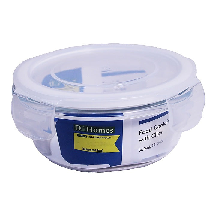 D Homes Glass Container Round - 350 ml : 1 Unit
