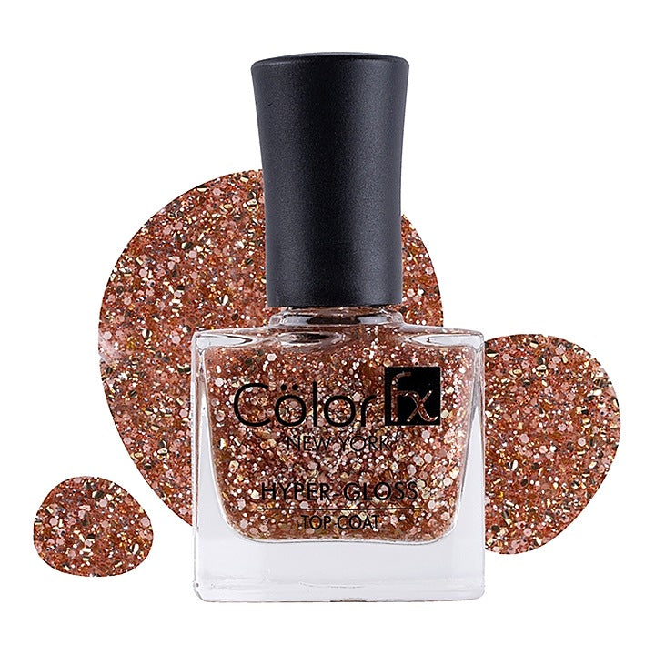 Colour Fx New York Hyper-Gloss Top Coat Gold 173 Nail Polish - Rose : 9 ml