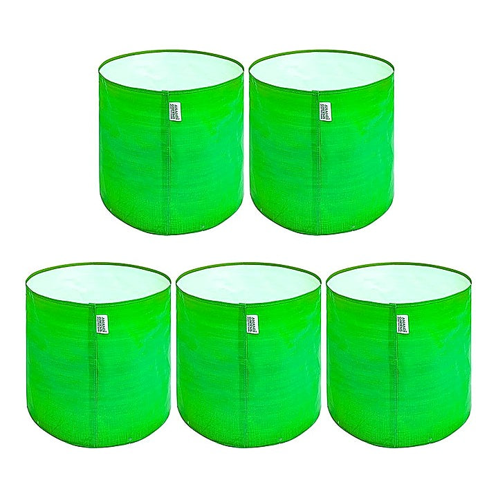 Anandi Green's HDPE Round Plant Grow Bag 220 GSM - 12 x 12 Inch (Green) Set of 5 : 1 Unit