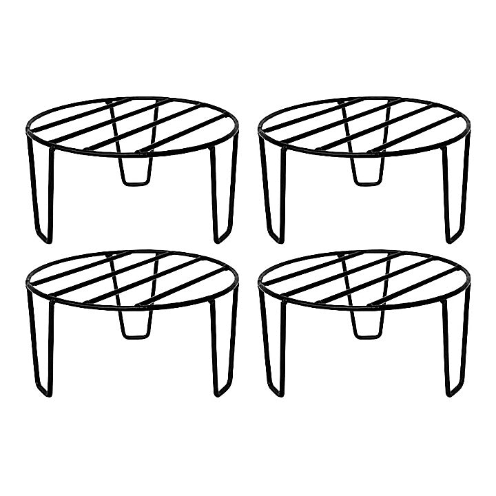 Anandi Green's Farming Iron Round Stand (Black) - Set of 4 : 1 Unit