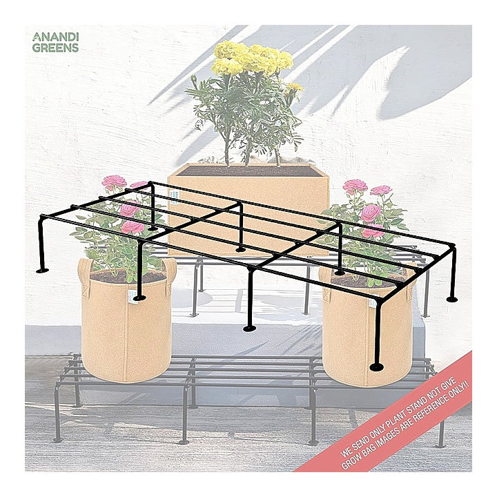 Anandi Green's Rectangular Iron Planter Stand - Black : 1 Unit