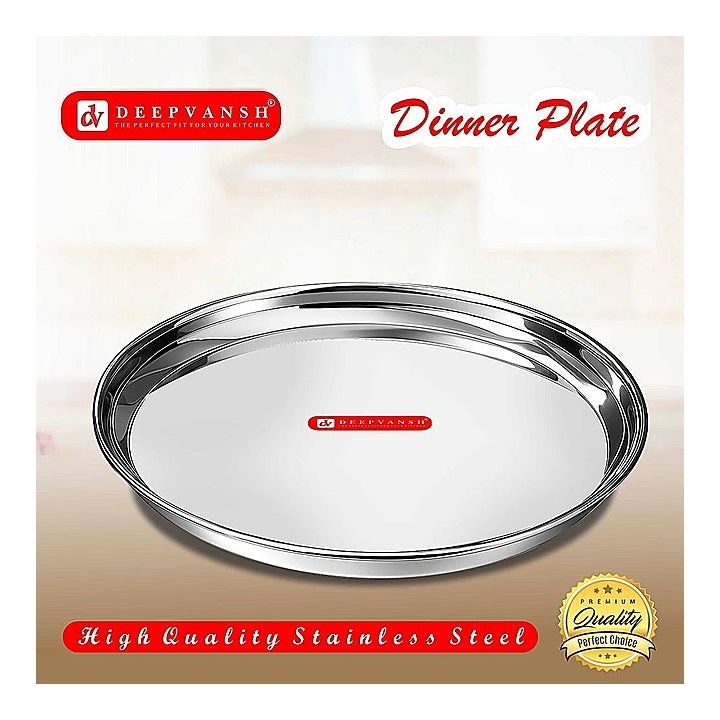 Deepvansh Stainless Steel Dinner Thali - 30 cm : 1 Unit