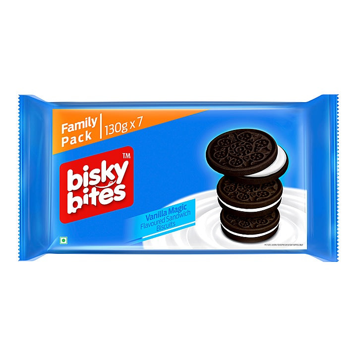 Bisky Bites Vanilla Magic Sandwich Biscuits : 910 g