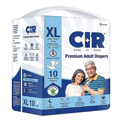 CIR Premium Adult Diapers Unisex (XL) : 10 U