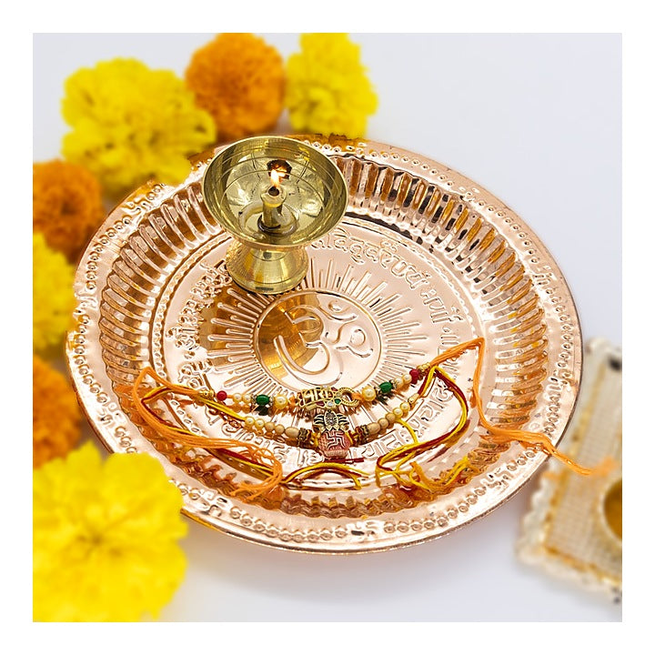 Copper Pooja Plate No.8 : 1 Unit