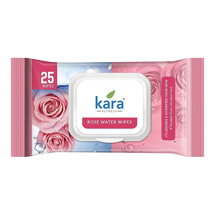 Kara Rose Water Wipes : 25 Unit