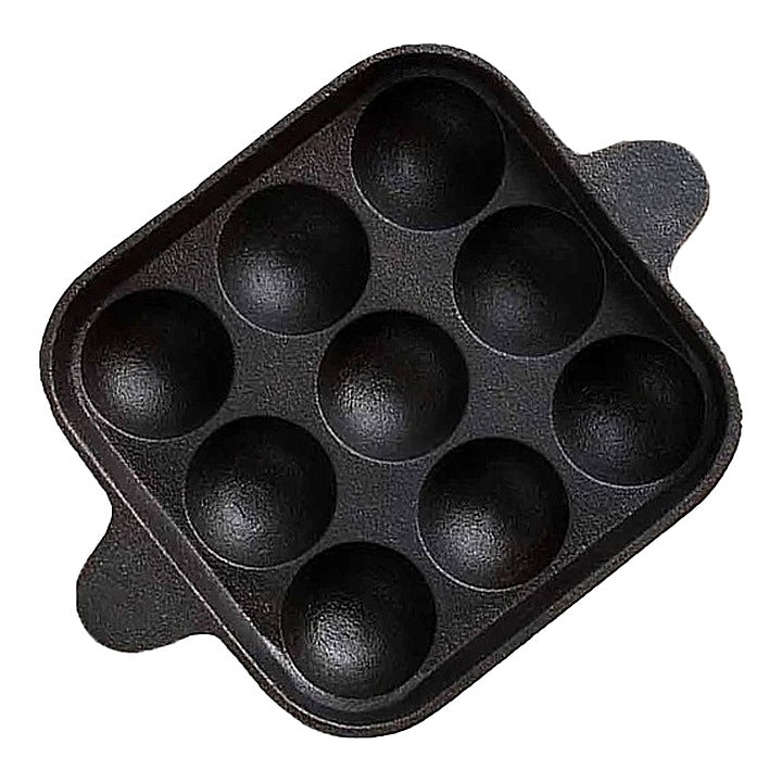 The Indus Valley Pre-Seasoned Cast Iron 9 Pit Paniyaram Pan : 1 Unit