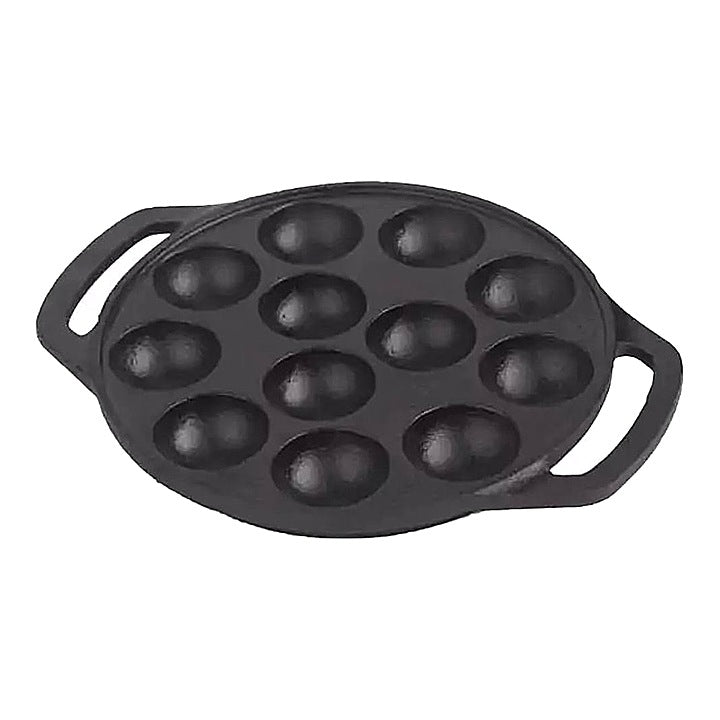 The Indus Valley Pre-Seasoned Cast Iron 12 Pit Paniyaram Pan : 1 Unit