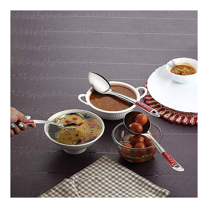 HAZEL Stainless Steel Cooking & Serving Kitchen Spoon - Set of 3 : 1 Unit