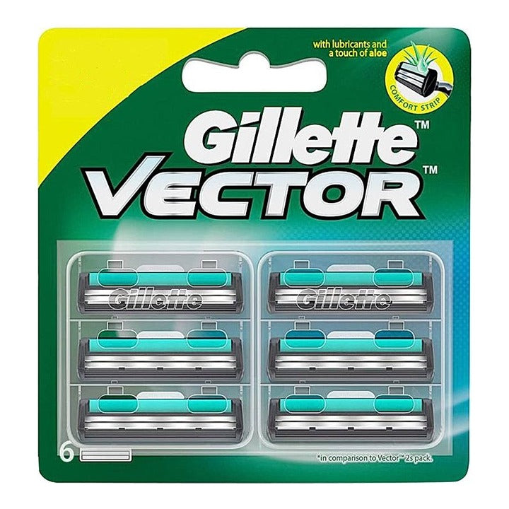 Gillette Vector Twin Blades Cartridges : 6 Unit