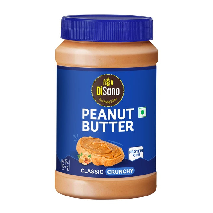 DiSano Classic Peanut Butter Crunchy, 924g, 25g Protein, Roasted Peanuts, Ideal for Pre & Post-Workout, Healthy Spread for Breakfast & Snacking