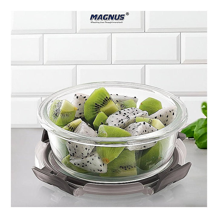 Magnus Glock Round Glass Container (Grey) 400 ml : 1 Unit