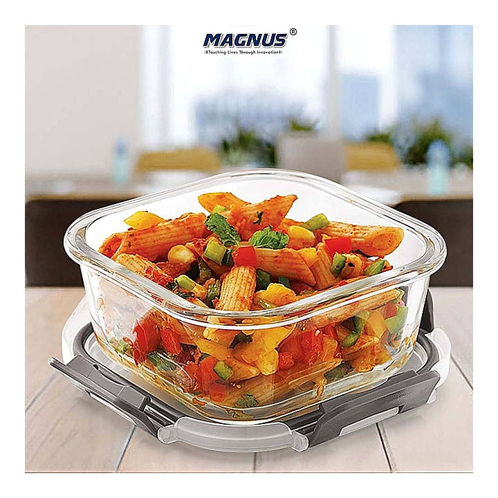 Magnus Glock Square Glass Container (Grey) 320 ml : 1 Unit