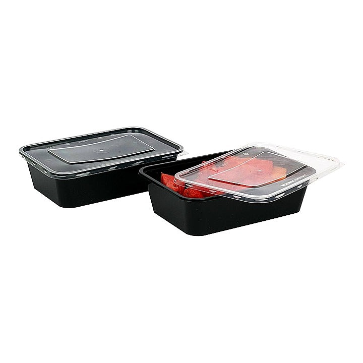 Vinay Trading Rectangular Plastic Container Black (650 ml) - Pack Of 8 : 1 Unit