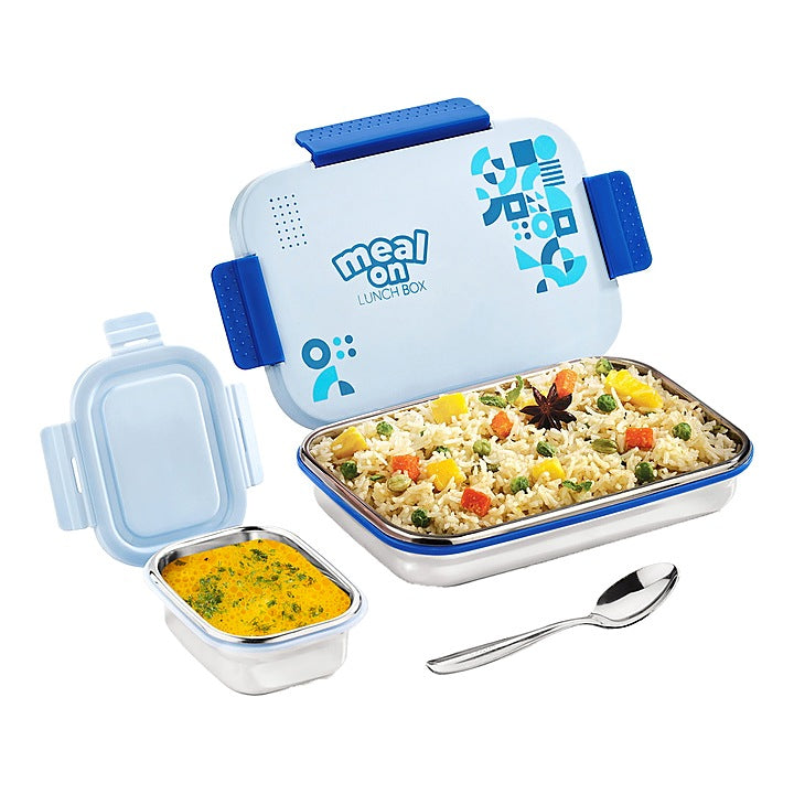 Pratap Stainless Steel Lunch Box (Blue) 720 ml : 1 Unit