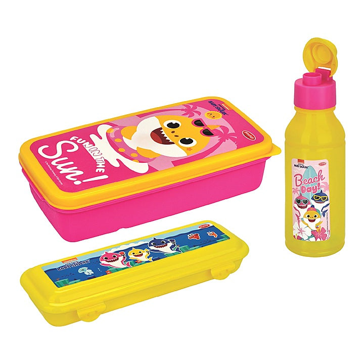 Pratap Baby Shark School Gift Set (Pink & Yellow) - Set Of 3 : 1 Unit