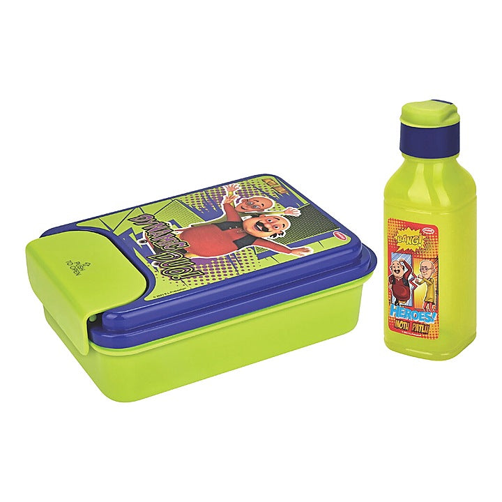 Pratap Motu Patlu Lunch Box Gift Set (Green & Dark Blue) - Set Of 2 : 1 Unit
