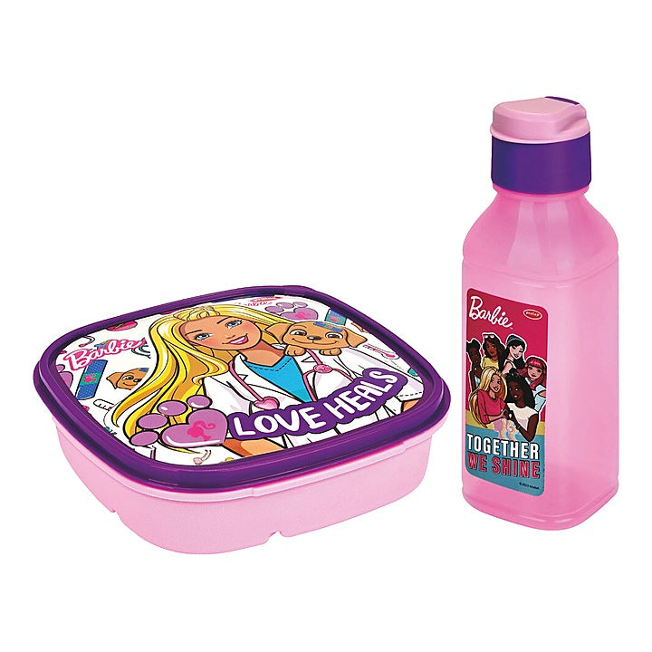 Pratap Barbie Lunch Box Gift Set (Light Pink & Purple) - Set Of 2 : 1 Unit