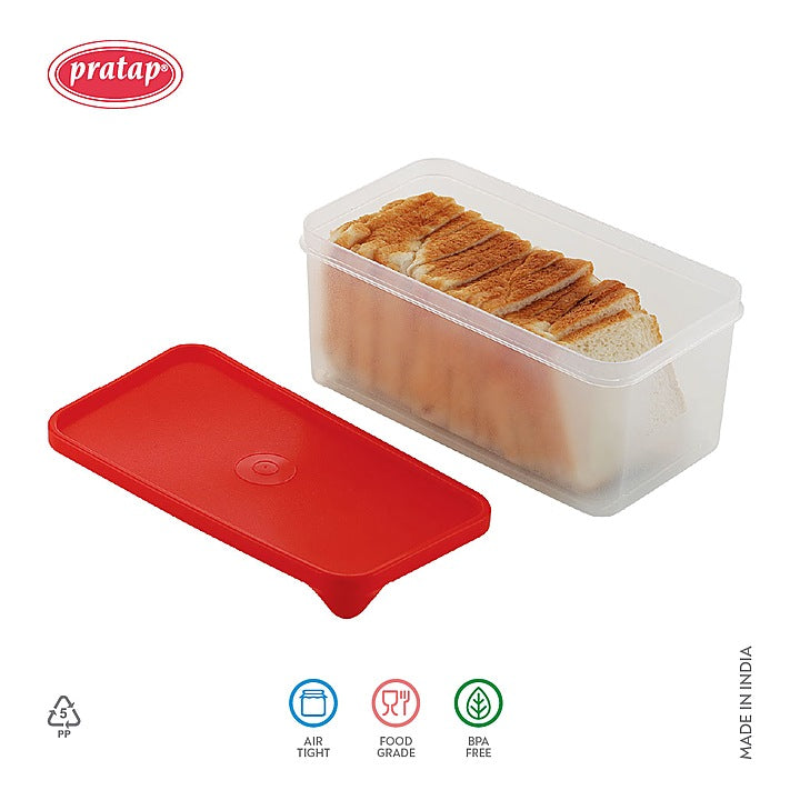 Pratap Multipurpose Storage Bread Box Container (Red) - 2620 ml : 1 Unit