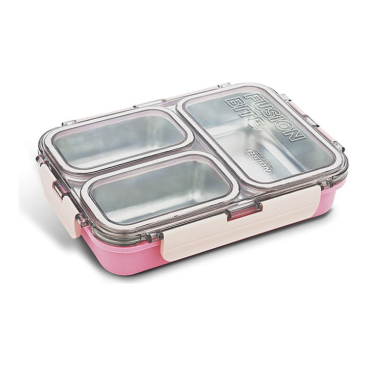 Asian Fusion Bite 3 Compartment Insulated Lunch Box - Light Pink : 1 Unit