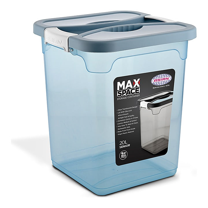Asian Max Space Multipurpose Storage Container (Bluish Grey) - 20 Liter : 1 Unit