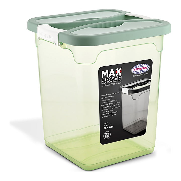 Asian Max Space Multipurpose Storage Container (Green) - 20 L : 1 Unit