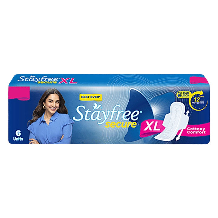 STAYFREE Sanitary Pads - Secure Xl Cottony Soft, with Wings (6 pcs)