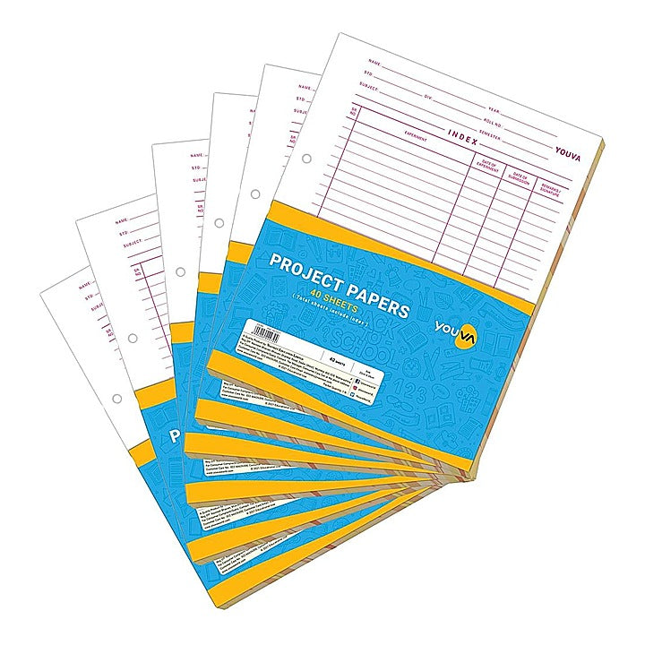 Navneet Youva Project Paper 40 Sheets 22X28Cm - Pack of 6 : 1 Unit