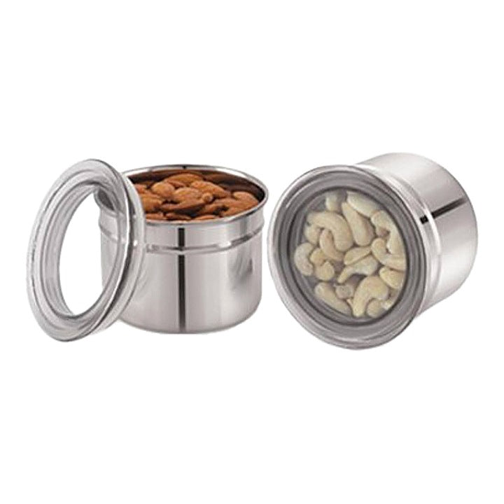 Sega Acrypot Stainless Steel Airtight Canister (500 ml) - Set Of 2 : 1 Unit